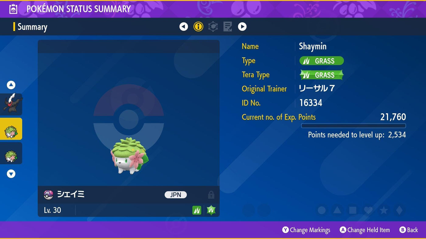 Event Shaymin Lv.30 Original Pokémon HOME + Scarlet Violet Compatible Japanese Name Legit Bonus Gift Included – Pokémon HOME Transfers Pokémon card photo