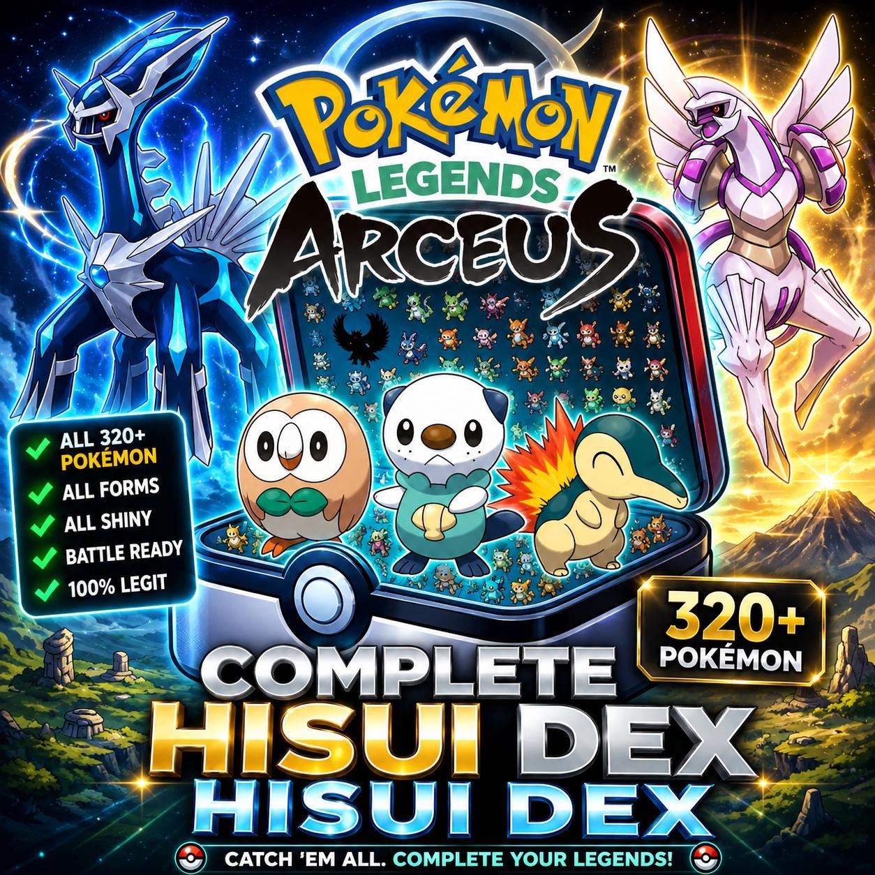 Complete Pokemon Legends Arceus Living Dex All Alpha Pokemon Hisuian Forms 320+ Pokemon Fast Safe Trade Pokémon card photo