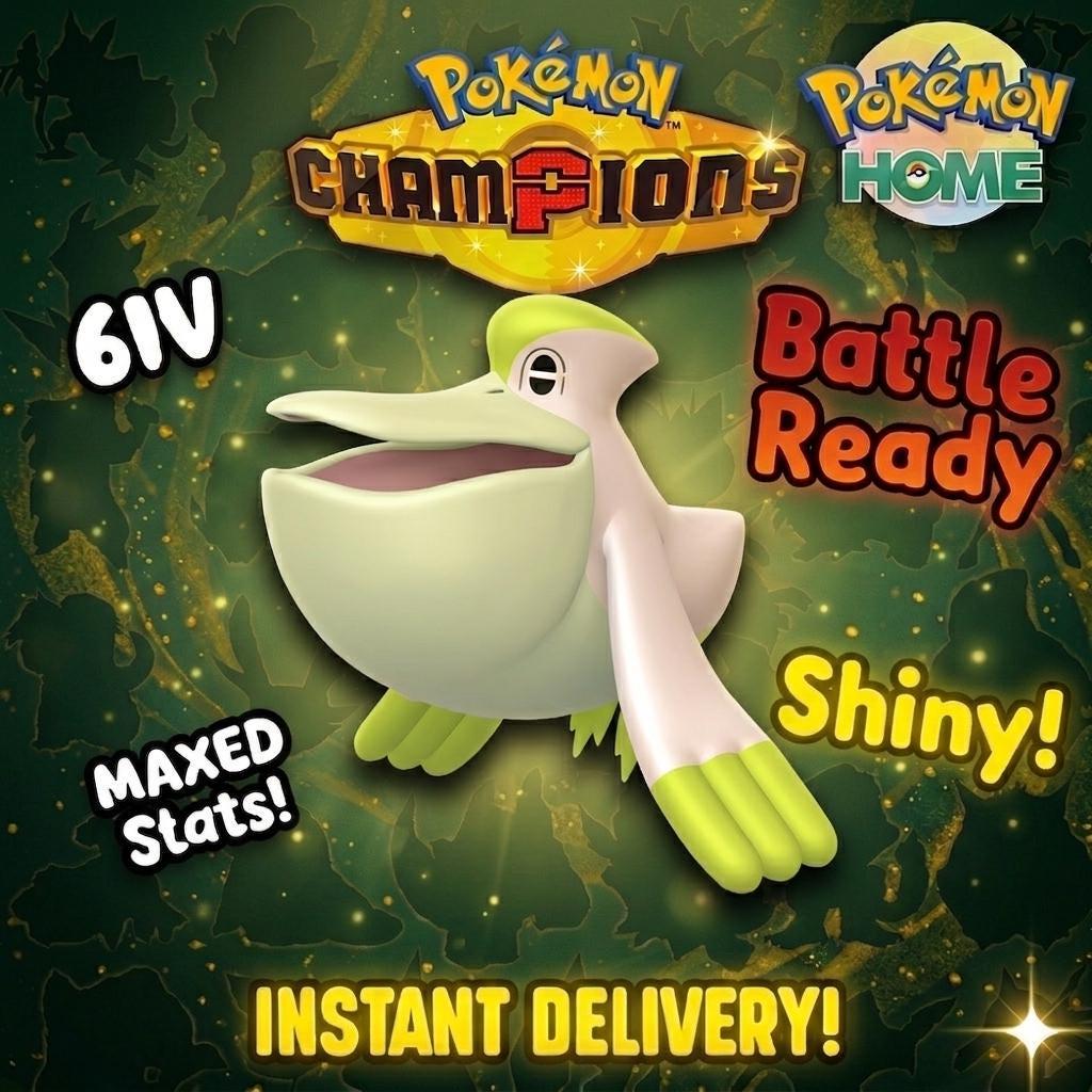 Shiny Pelipper Pokémon Champions 6IV Competitive Battle Ready – Champions Pokémon card photo