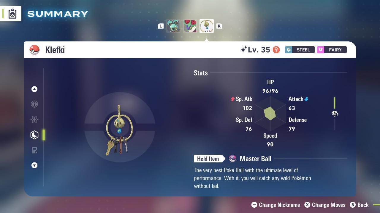 Shiny KLEFKI Pokémon Legends ZA 6IV Competitive Battle Ready Pokémon card photo