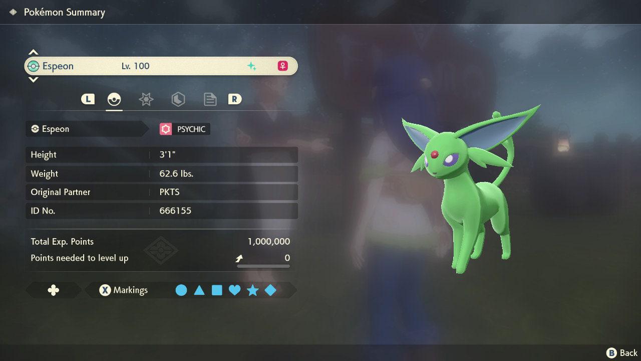 Shiny ESPEON Pokemon Legends Arceus 6IV Competitive Battle Ready Pokémon card photo 2
