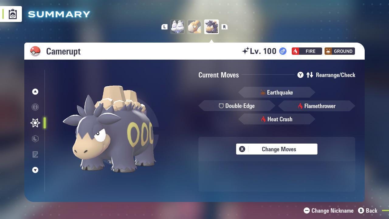 Фото покемона Блестящий CAMERUPT Pokémon Legends ZA 6IV Готов к соревновательным битвам 4