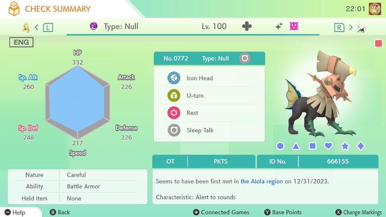 Shiny TYPE: NULL Pokémon HOME 6IV Competitive Battle Ready – Pokémon HOME Transfers Pokémon card photo