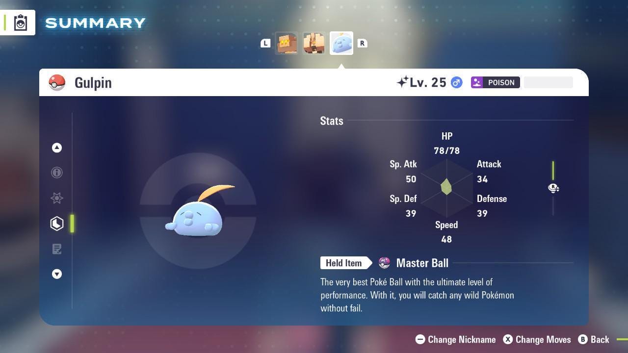 Shiny Gulpin Pokemon Legends ZA Mega Dimension DLC 6IV Competitive Battle Ready Pokémon card photo