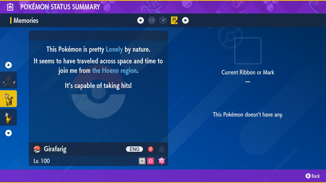 Foto de la carta Pokémon Shiny GIRAFARIG Pokémon Escarlata Púrpura 6IV Competitivo Listo para la batalla 3