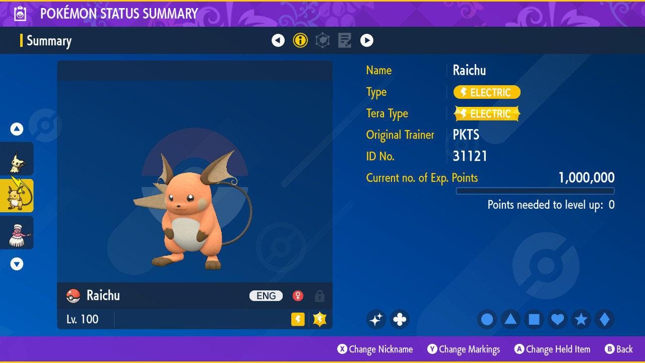 6IV Shiny Raichu Switch 2, Battle Ready Scarlet Violet Pokémon Pokémon card photo 2
