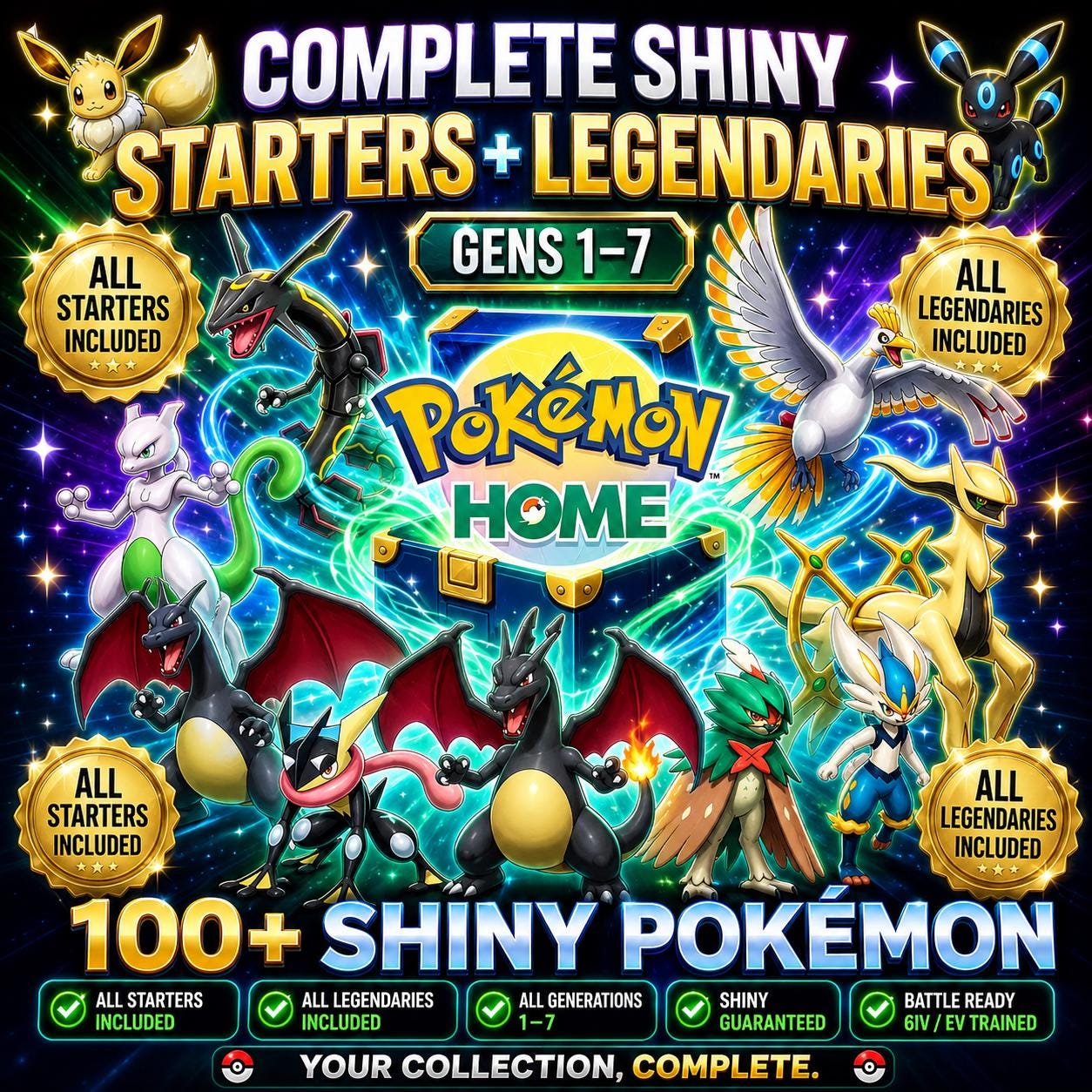 Pokemon HOME 6IV Shiny STARTERS And LEGENDARIES Pokemon Scarlet Violet Pokemon Sword Shield Pokemon BdSp Pokemon Legends Arceus – Legends Arceus Pokémon card photo