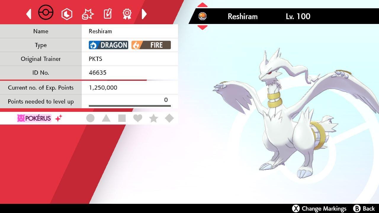 Shiny RESHIRAM Pokemon Sword Shield 6IV Competitive Battle Ready – Sword & Shield Pokémon card photo