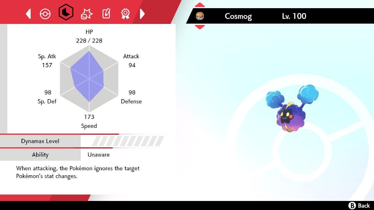 Shiny COSMOG Pokemon Sword Shield 6IV Competitive Battle Ready Pokémon card photo 2