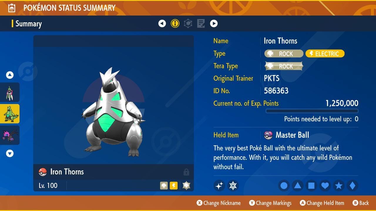 SHINY 6iv IRON THORNS Pokémon Scarlet and Violet 6IV Competitive Battle Ready Pokémon card photo 2