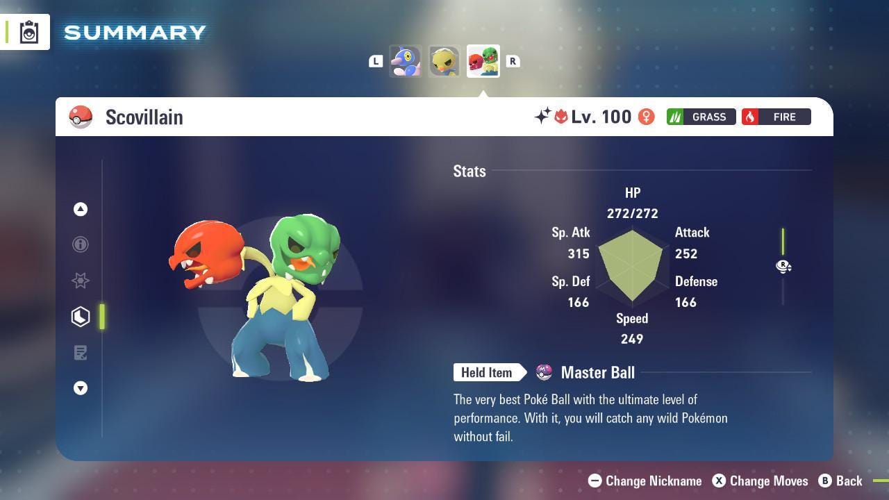 Foto de la carta Pokémon Shiny Alpha Scovillain 6IV Competitivo Listo para la Batalla 2