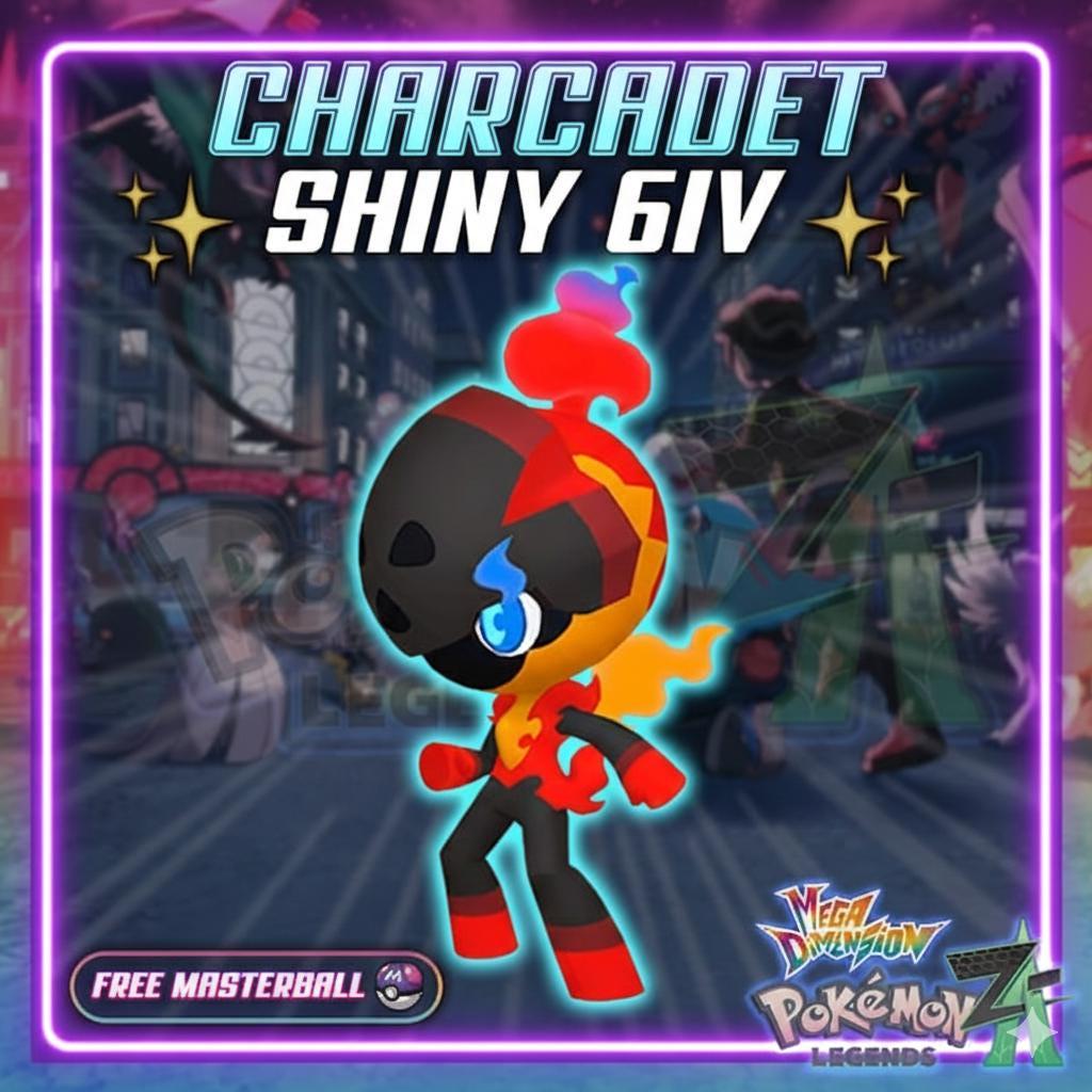 Foto de la carta Pokémon Charcadet Shiny Pokémon Leyendas ZA DLC Mega Dimensión 6IV Competitivo Listo Para la Batalla
