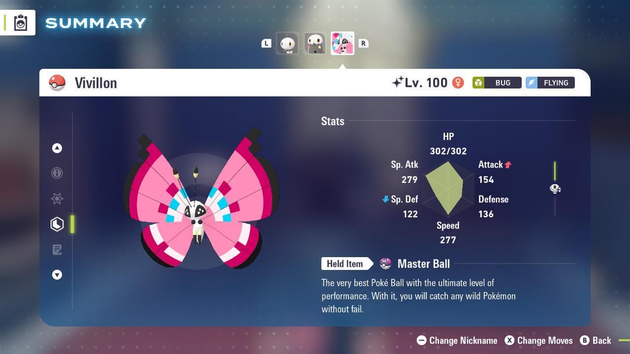 Foto de la carta Pokémon Shiny VIVILLON Pokémon Legends ZA 6IV Listo para la batalla competitiva 2