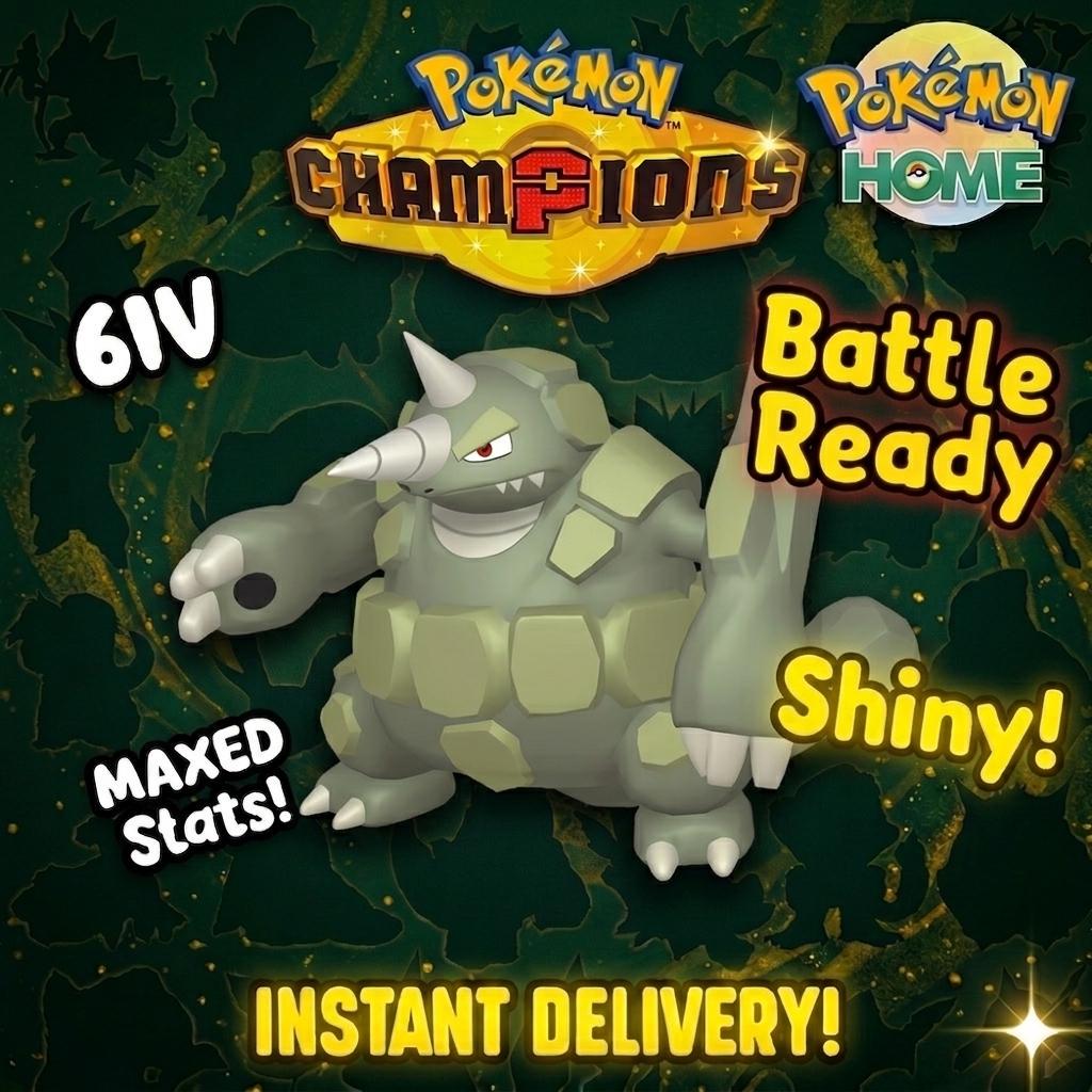 Shiny Rhyperior Pokémon Champions 6IV Competitive Battle Ready – Champions Pokémon card photo