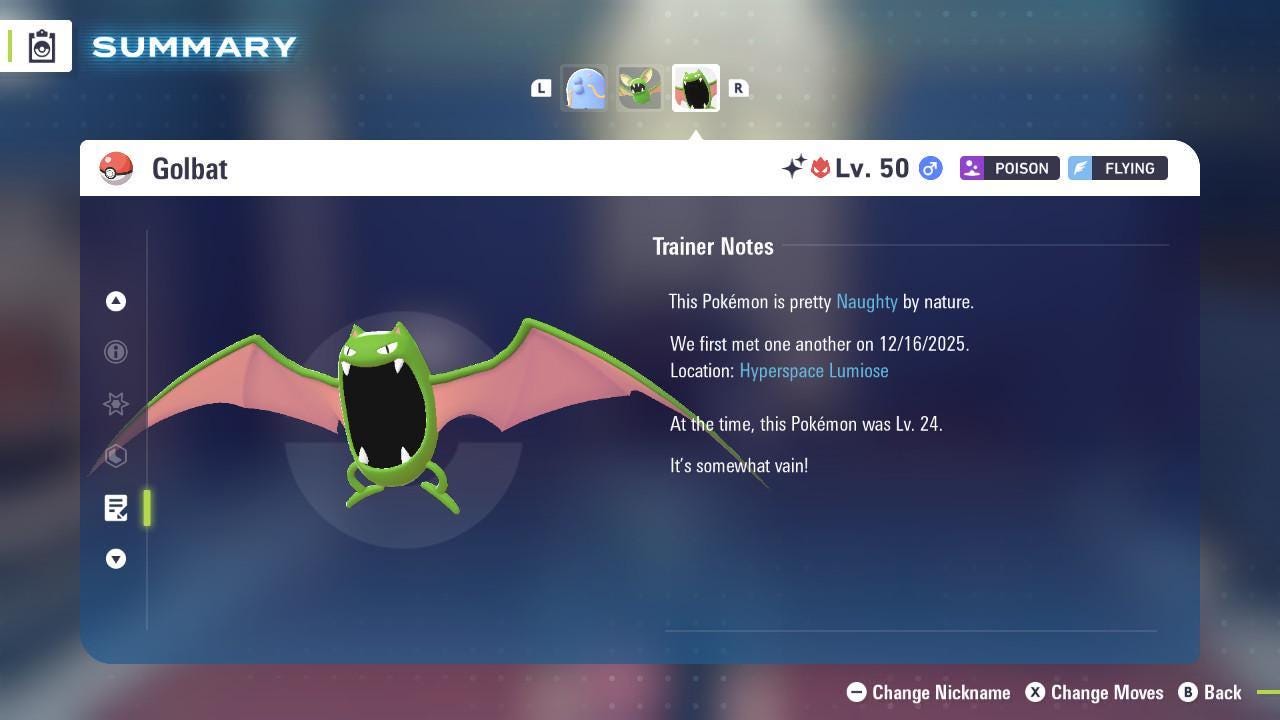 Shiny Alpha Golbat Pokemon Legends Za Mega Dimension DLC 6IV Competitive Battle Ready Pokémon card photo 4