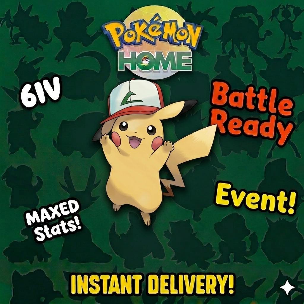 Pokemon Home ASH PIKACHU EVENT Original Cap 6IV Pokemon Scarlet Violet Pokemon Sword Shield, Pokemon Lets Go, Pokemon Legends Arceus – Legends Arceus Pokémon card photo