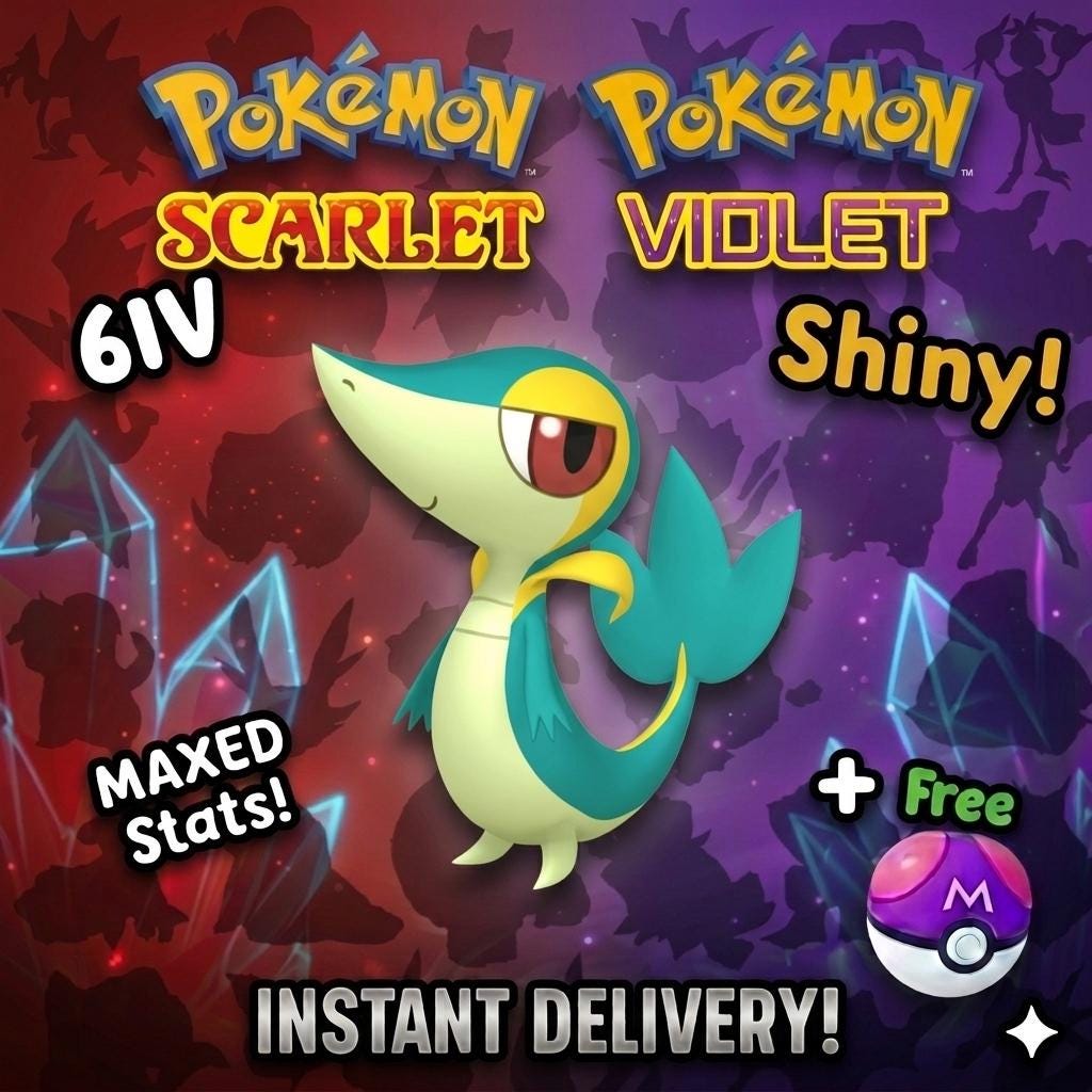 Shiny SNIVY Pokémon Scarlet and Violet 6IV Competitive Battle Ready – Scarlet & Violet Pokémon card photo