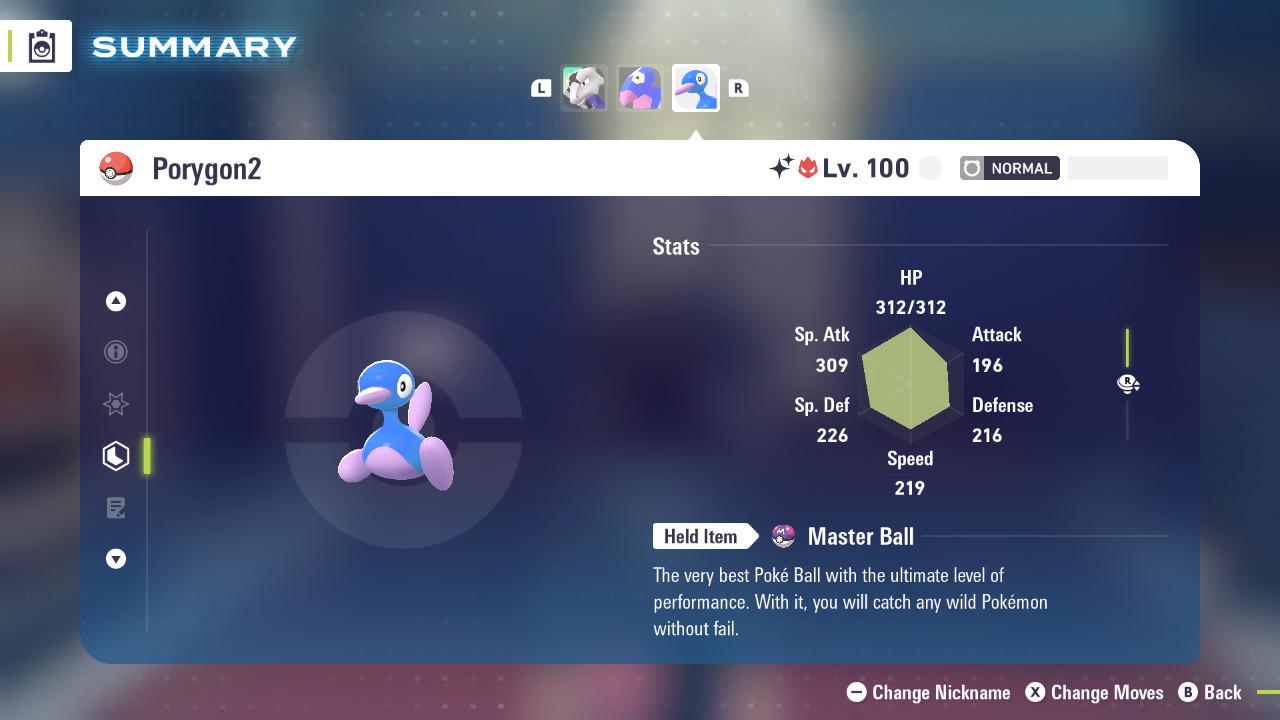 Foto de la carta Pokémon Porygon2 Alfa Variocolor Pokémon Legends ZA DLC Mega Dimension 6IV Competitivo Listo para la Batalla 2