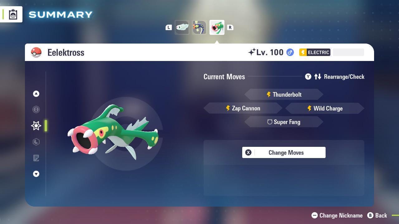 Foto de la carta Pokémon Shiny EELEKTROSS Pokémon Legends ZA 6IV Listo para la batalla competitiva 4