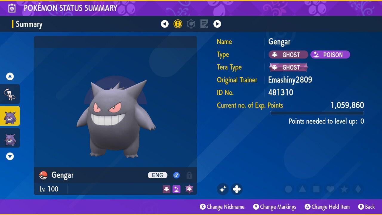Shiny GENGAR Pokémon Scarlet Violet 6IV Competitive Battle Ready Pokémon card photo 2