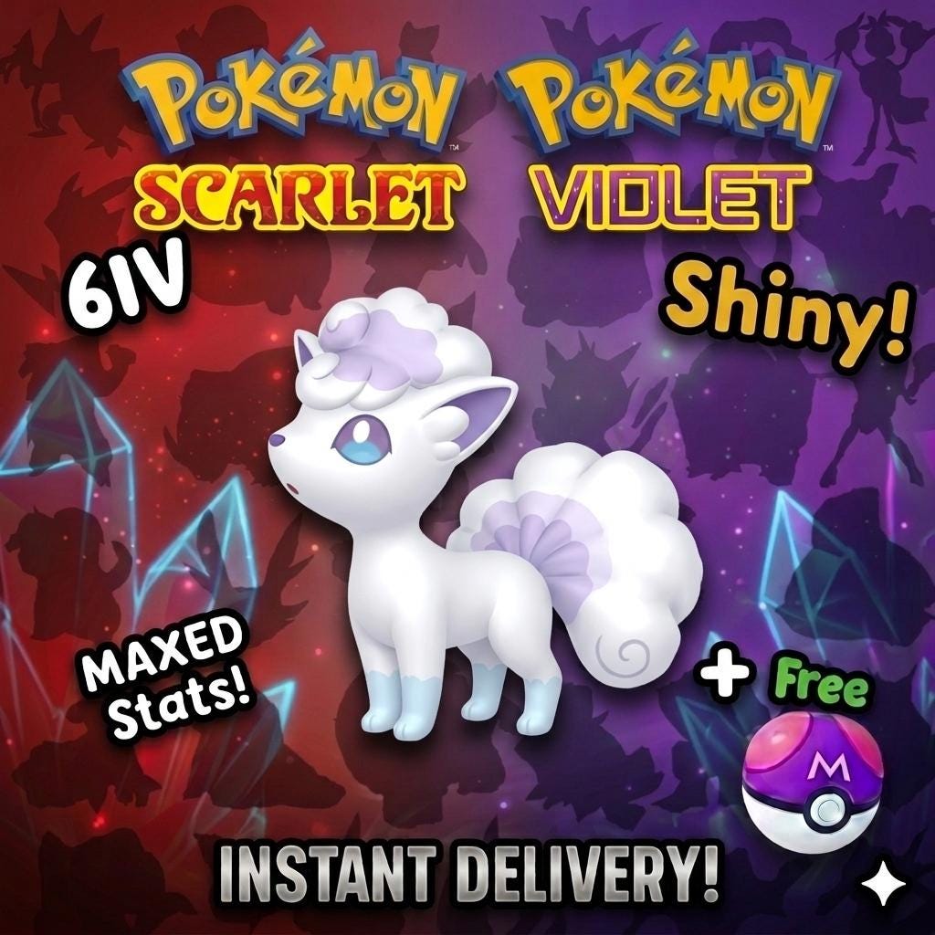 Shiny Alolan VULPIX Pokémon Scarlet Violet 6IV Competitive Battle Ready – Scarlet & Violet Pokémon card photo
