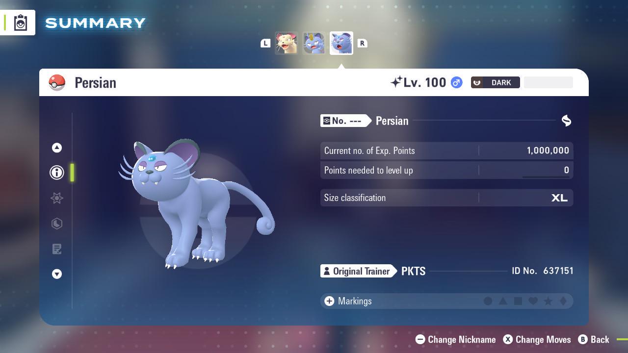 Foto de la carta Pokémon Persian de Alola variocolor Pokémon Legends ZA Mega Dimension DLC 6IV Competitivo Listo para la Batalla 2