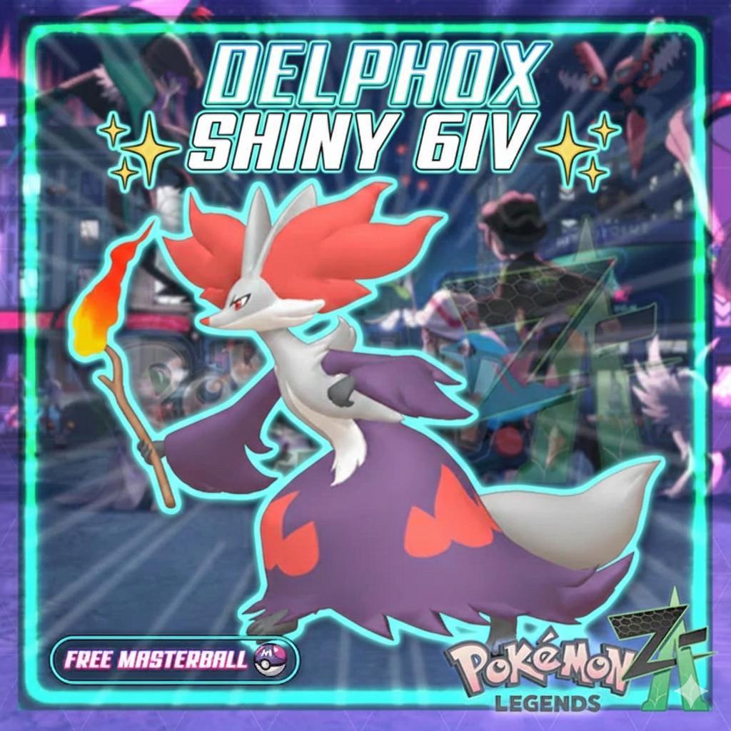Shiny DELPHOX Pokémon Legends ZA 6IV Competitive Battle Ready – Pokémon Legends Z-A Pokémon card photo