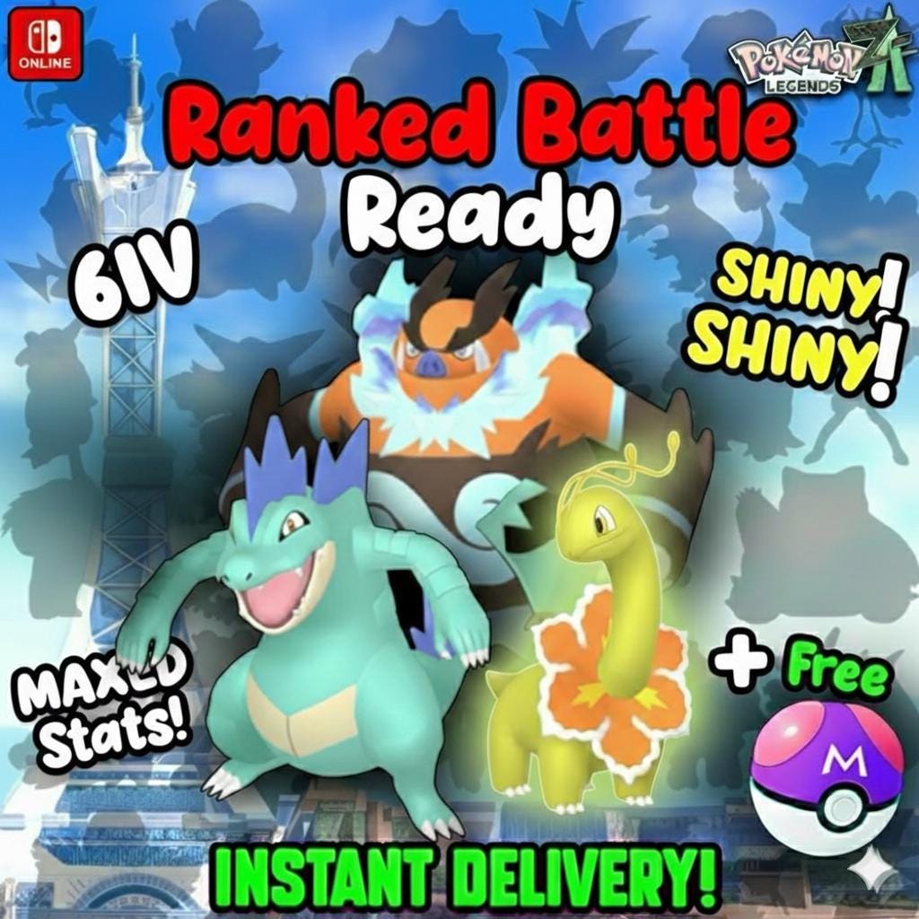 Pokemon Za Final STARTER Pack Legends ZA Shiny 6IV Pokémon Legends ZA 6IV Competitive Battle Ready Any Held Item Mega Evolution – Pokémon Legends Z-A Pokémon card photo