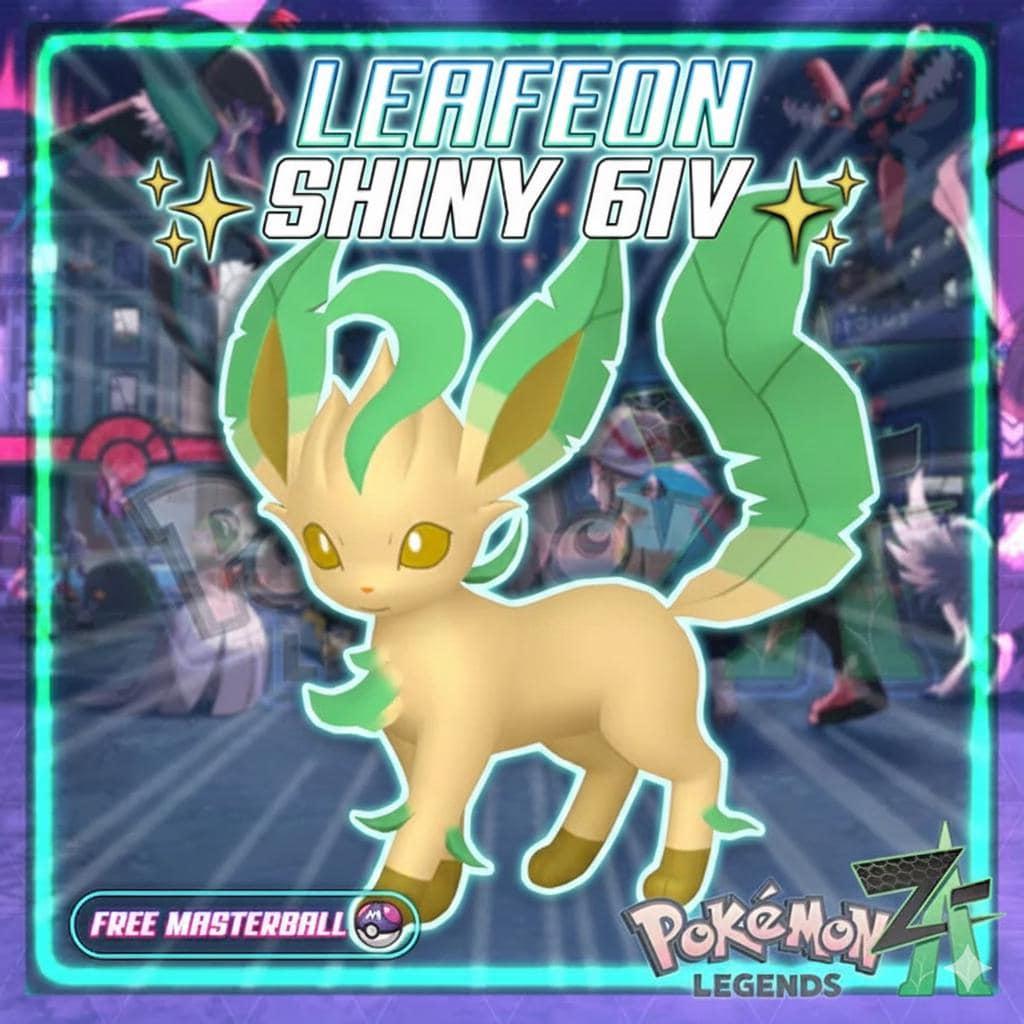 Shiny LEAFEON Pokémon Legends ZA 6IV Competitive Battle Ready – Pokémon Legends Z-A Pokémon card photo