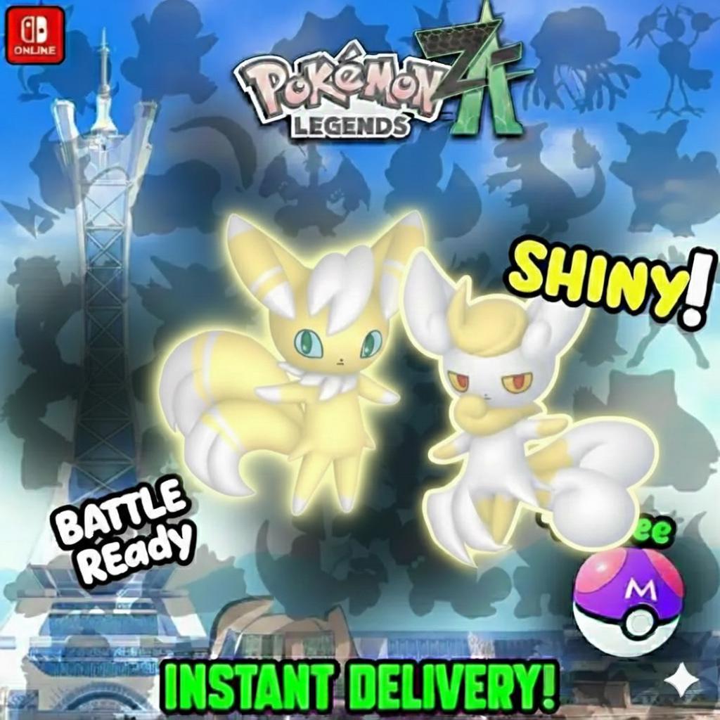 Pokemon ZA MEOWSTIC Duo Pack Shiny 6IV Pokémon Legends ZA 6IV Competitive Battle Ready Any Held Item Mega Evolution Pokedex – Pokémon Legends Z-A Pokémon card photo