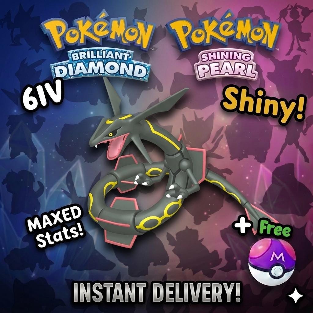 SHINY 6IV RAYQUAZA Pokemon Brilliant Diamond Shining Pearl 6IV Competitive Battle Ready – Brilliant Diamond & Shining Pearl Pokémon card photo