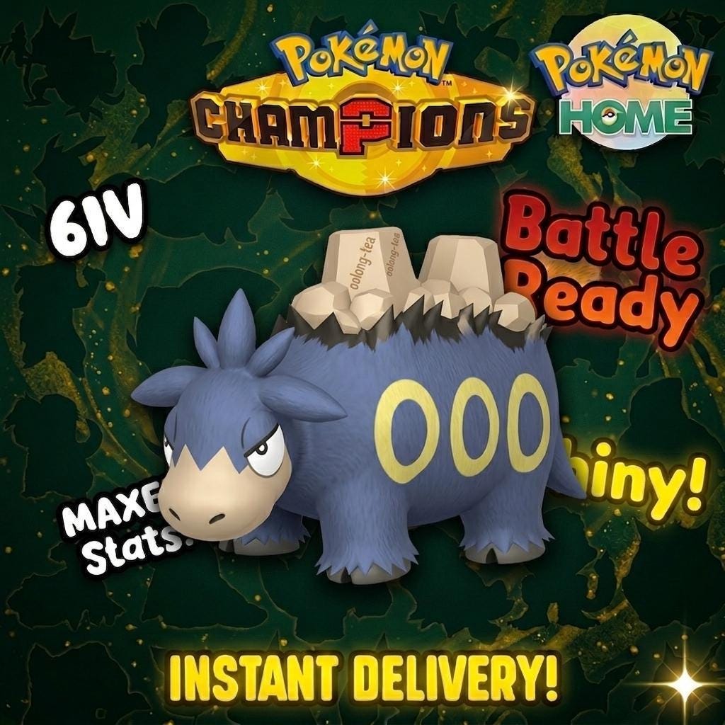 Shiny Camerupt Pokémon Champions 6IV Competitive Battle Ready – Champions Pokémon card photo