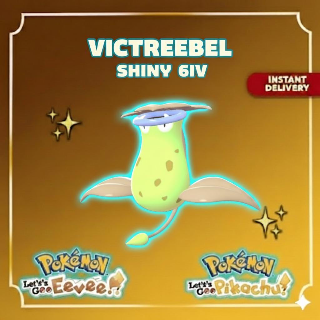 Shiny VICTREEBEL Pokémon Lets Go Pikachu Eevee 6IV Competitive Battle Ready – Pokémon Let's Go Pokémon card photo