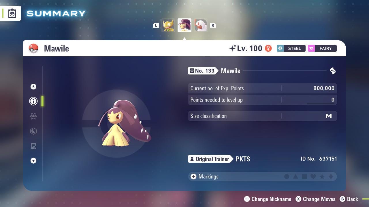 Shiny MAWILE Pokémon Legends ZA 6IV Competitive Battle Ready Pokémon card photo 3