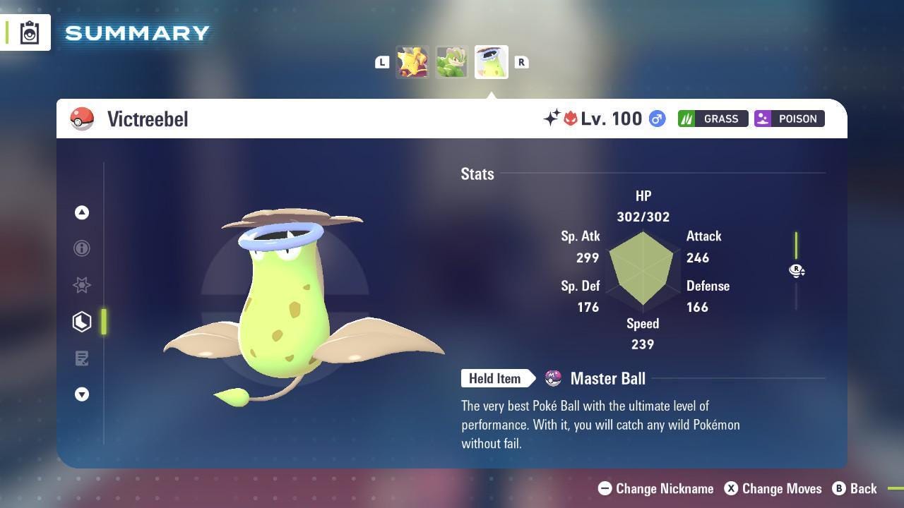 Shiny Alpha Victreebel Pokémon Legends ZA 6IV Competitive Battle Ready Pokémon card photo 2