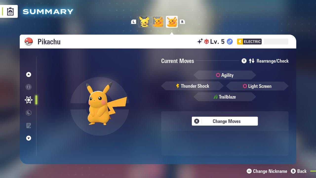 Pokemon Za Lvl 5 Timid SHINY ALPHA 6IV Pikachu Pokémon Legends ZA 6IV Competitive Battle Ready Pokémon card photo 4