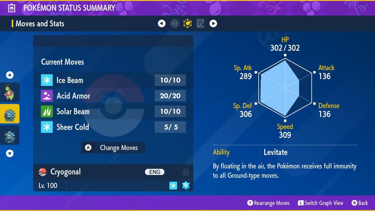 Фото покемона Блестящий КРИОГОНАЛ (Shiny CRYOGONAL) Pokémon Scarlet Violet 6IV, готовый к соревновательным боям 3