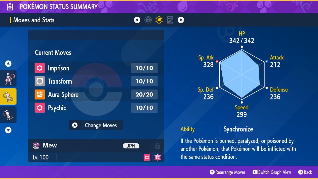 Shiny MEW Pokémon Scarlet and Violet 6IV Pokemon Mythical Pokemon Competitive Battle Ready + EVs Free Shiny Pokémon card photo 3
