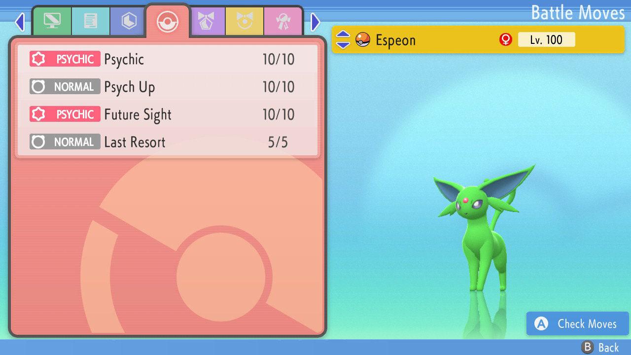 SHINY 6IV ESPEON Pokemon Brilliant Diamond Shining Pearl 6IV Competitive Battle Ready – Brilliant Diamond & Shining Pearl Pokémon card photo