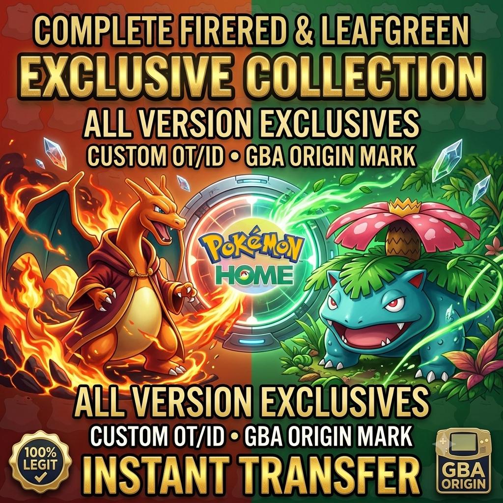 Pokémon FIRERED LEAFGREEN Authentic Shiny FireRed LeafGreen All Exclusives Mega Bundle Pack Pokemon Home Transfer Switch 2 30th Anniversary Pokémon card photo
