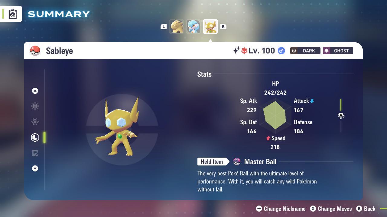 Фото покемона Shiny Alpha Sableye Pokémon Legends ZA 6IV Готовый к соревновательным боям 2