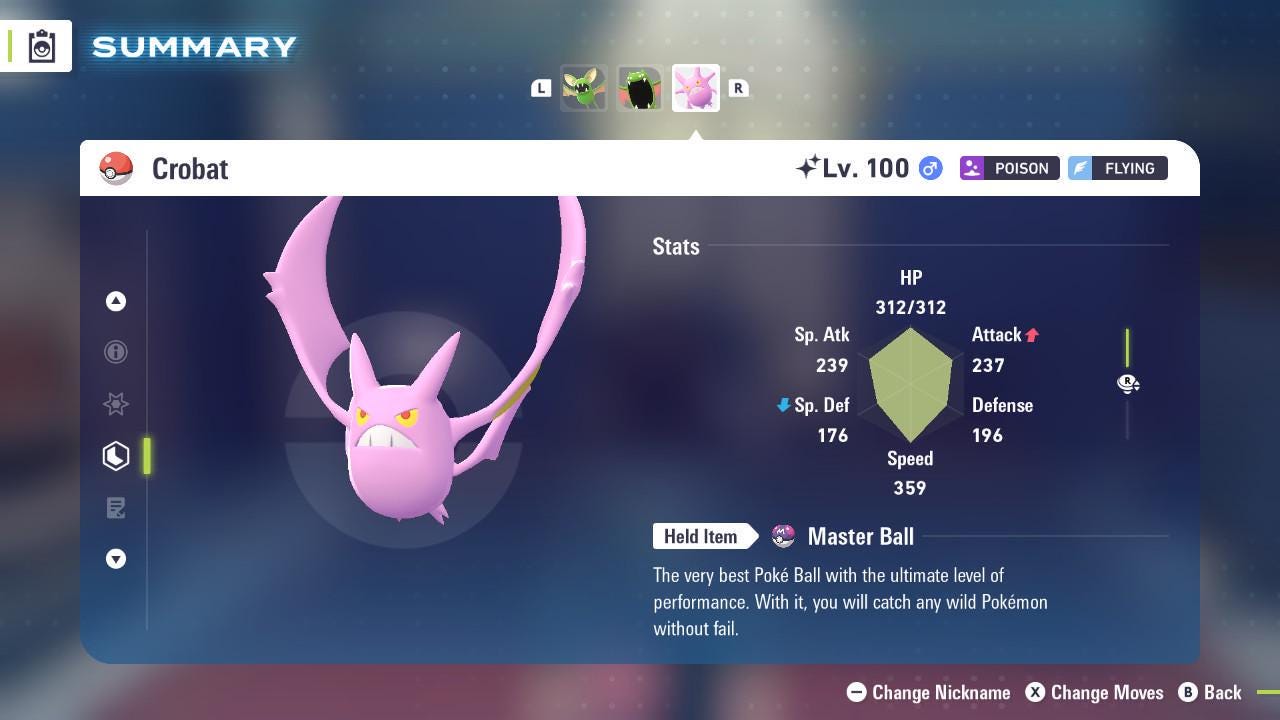 Shiny Crobat Pokemon Legends ZA Mega Dimension DLC 6IV Competitive Battle Ready Pokémon card photo 2