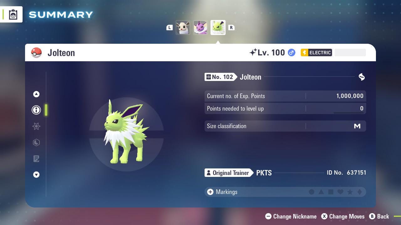 Shiny JOLTEON Pokémon Legends ZA 6IV Competitive Battle Ready Pokémon card photo 3