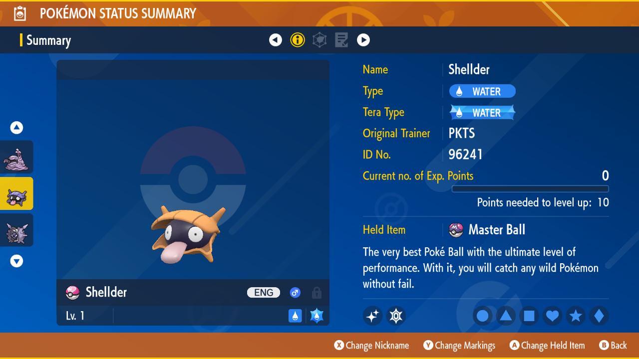Pokemon Scarlet and Violet Shiny SHELLDER 6IV Competitive Battle Ready Pokémon card photo 2