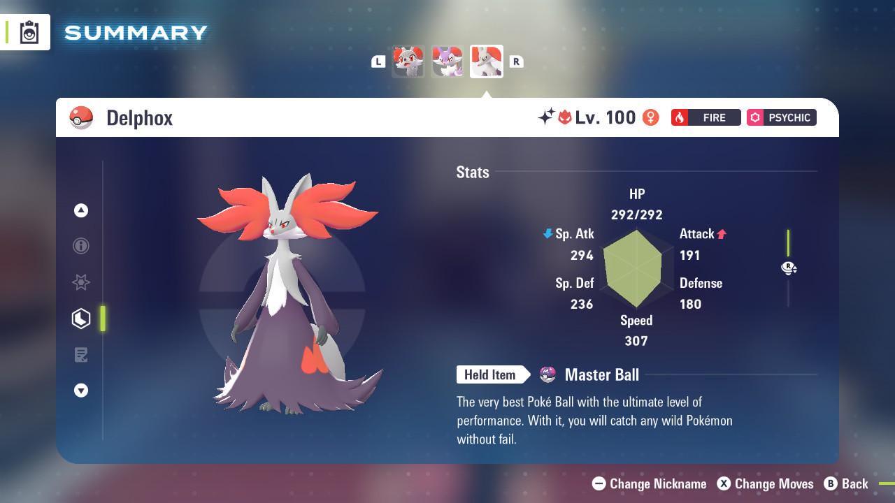 Pokemon Za ALPHA Shiny 6IV Delphox + Mega Stone Delphoxite Competitive Battle Ready Any Held Item Customizable Z A ZA Trade Pokémon card photo 2