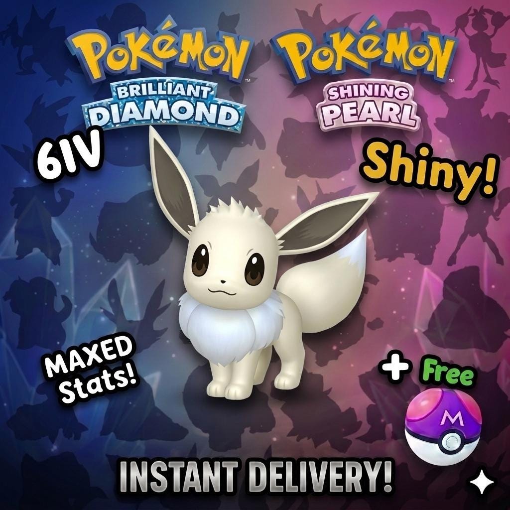 Shiny Eevee Pokemon Brilliant Diamond Shining Pearl 6IV Competitive Battle Ready – Brilliant Diamond & Shining Pearl Pokémon card photo
