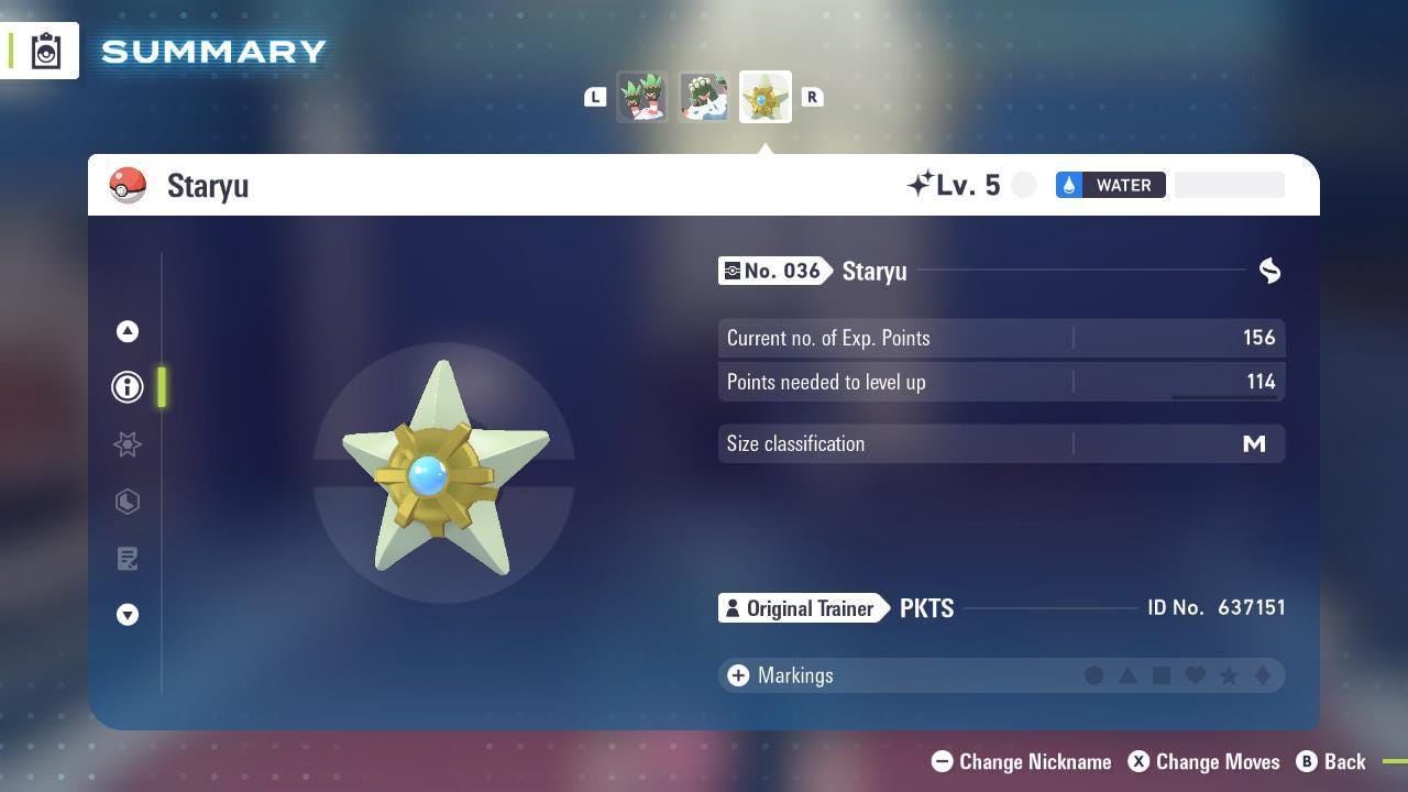 Foto de la carta Pokémon Shiny STARYU Pokémon Legends ZA 6IV Competitivo Listo para la Batalla 3