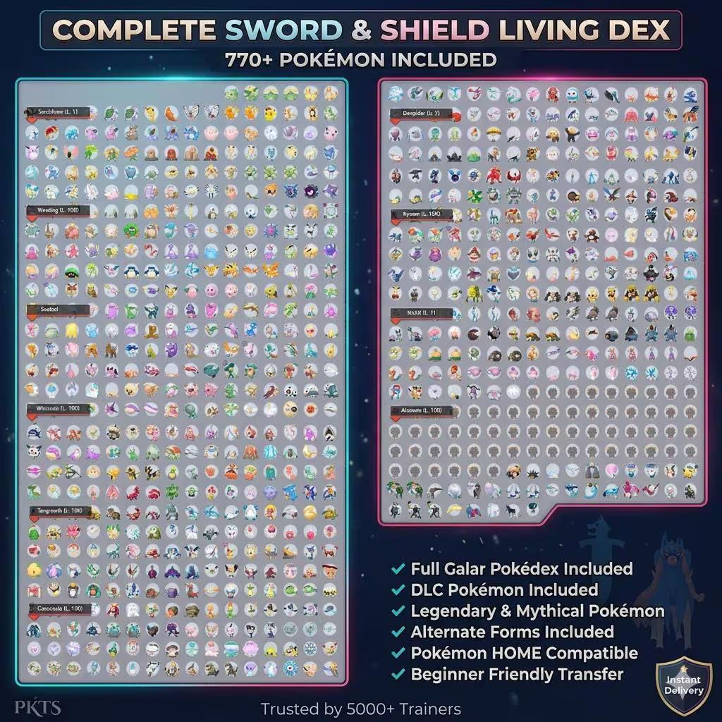 Complete Pokemon Sword Shield Pokedex All Gigantamax Forms 770+ Pokemon Isle of Armor Crown Tundra DLC Finish Your Pokedex Fast Pokémon card photo 4