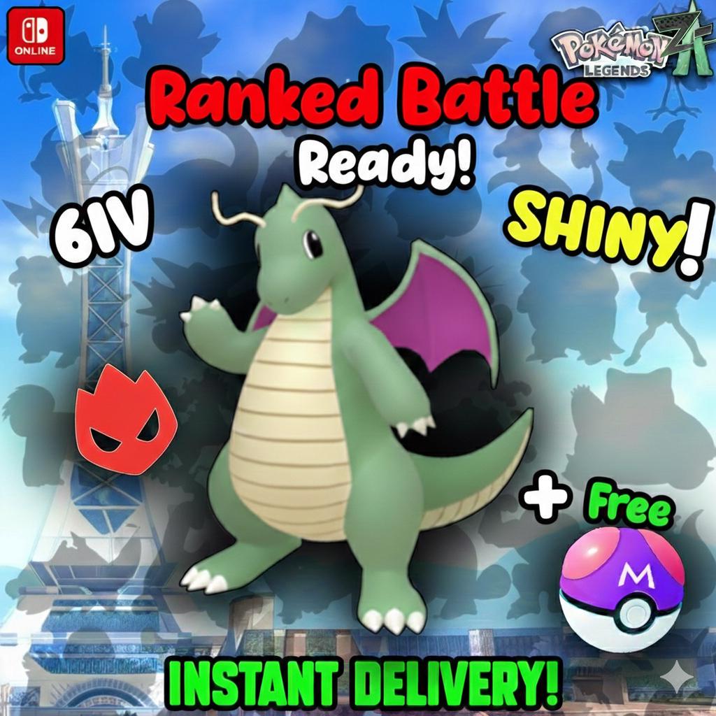 Shiny Alpha Dragonite Pokémon Legends ZA 6IV Competitive Battle Ready Mega Dragonite Hype ZA Gift – Pokémon Legends Z-A Pokémon card photo