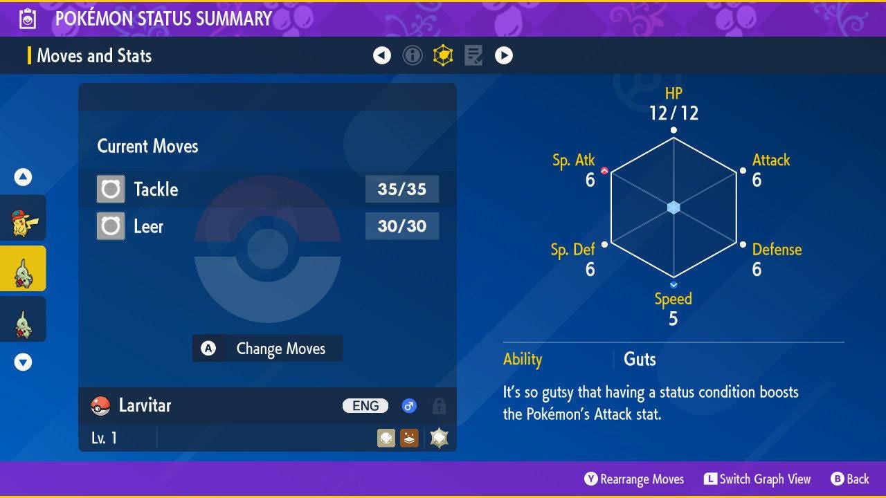 Shiny LARVITAR Pokémon Scarlet Violet 6IV Competitive Battle Ready Pokémon card photo 2